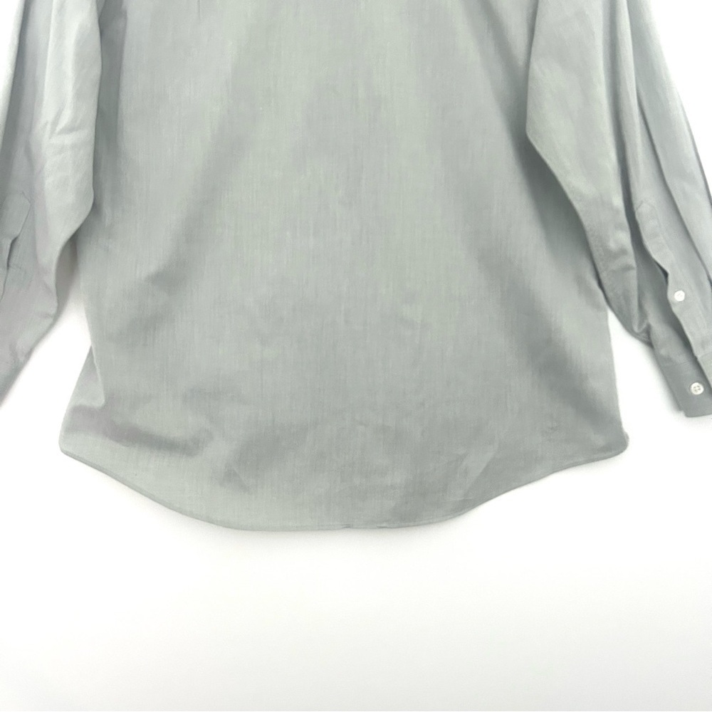 Valentino Uomo Button Down Dress Shirt Cotton Long Sleeve Green Small 15.5 32/33 - Picture 14 of 15